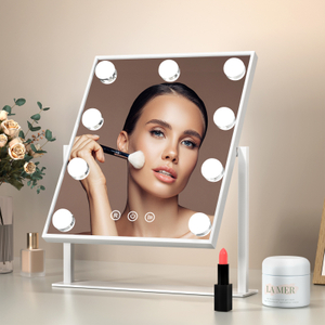 Hollywood Makeup Mirror with Lights, Lighted Vanity Mirror with 9 Dimmable Bulbs and 3 Color Lighting Modes(White)