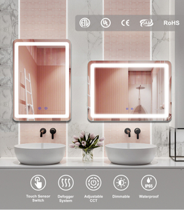 FUNTOUCH 28 × 20 Inch LED Bathroom Vanity Mirror