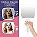 Lighted Handheld Mirror 6.2\'\' X 5.9\'\' Makeup Mirror Lightweight & Durable, 4 AAA Battery (White)