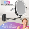 Rechargeable Wall Mounted Lighted Makeup Vanity Mirror with Double Sided 1X/7X 