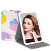 180 ° Rotating LED Cosmetic Mirror with Padded Leather Cover Suppor