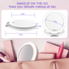 Double Sided with 3 Color Lights Portable LED Cosmetic Mirror White