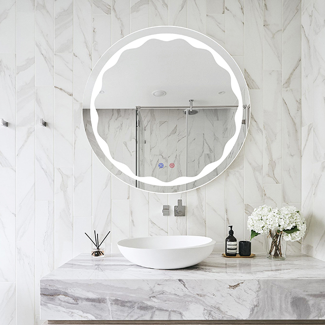 DP321 LED Anti-Fog Round Frameless Wall-mounted LED Bathroom Mirror With Touch Sennor Switch 