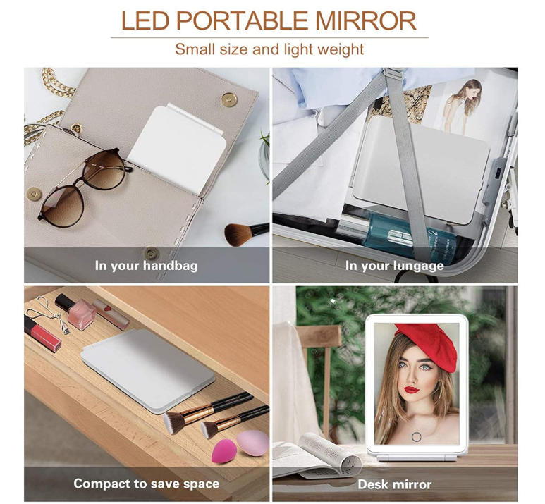 Compact And Lightweight Led Travel Makeup Mirror