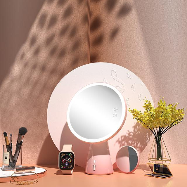 Moon Mirror Alexa Version - Alexa Version LED Desktop and Desk Lamp Makeup Mirror with Bluetooh Speaker